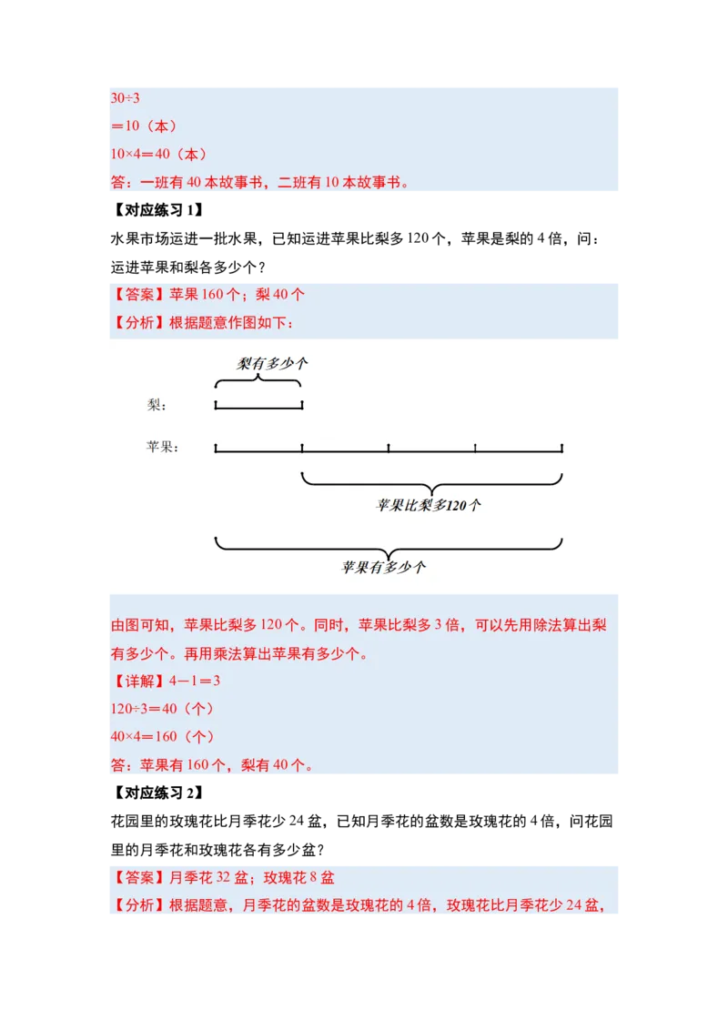 第三单元解决问题的策略（五大考点）-（教师版）苏教版(1)_三年级数学下册（苏教版）_解决问题专项练习-T7_2025版
