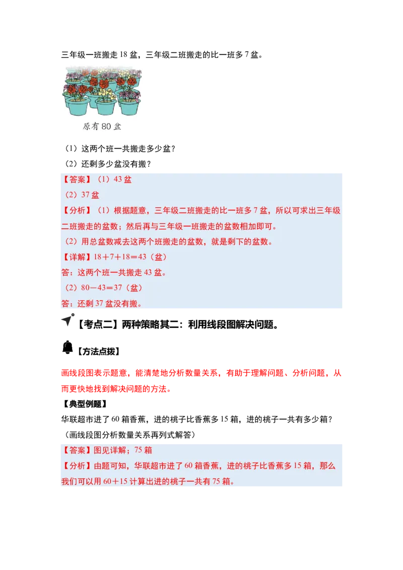 第三单元解决问题的策略（五大考点）-（教师版）苏教版(1)_三年级数学下册（苏教版）_解决问题专项练习-T7_2025版