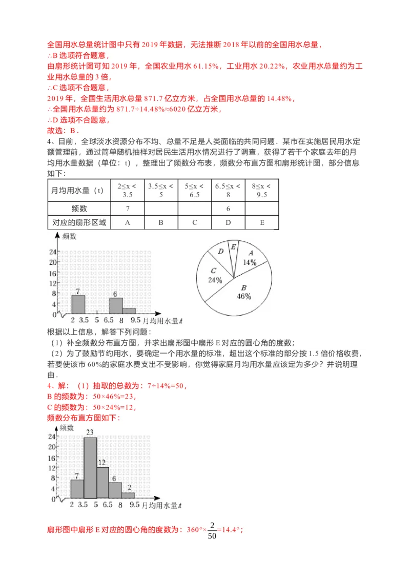 10.3课题学习-从数据谈节水（解析版）_初中数学人教版_7下-初中数学人教版_7下-初中数学人教版（旧版）赠送_05学案_导学案（第1套）_10.3课题学习-从数据谈节水导学案（原卷版+解析版）