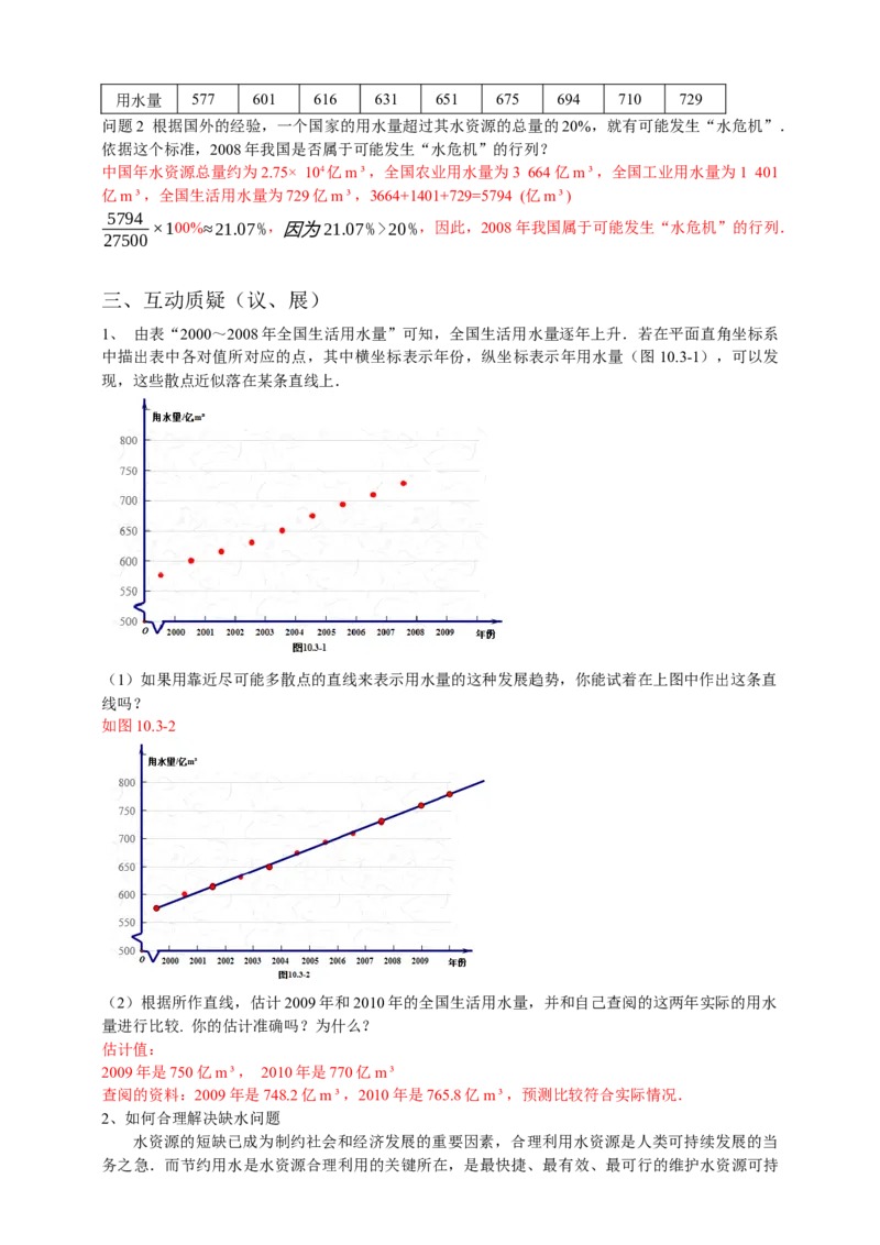 10.3课题学习-从数据谈节水（解析版）_初中数学人教版_7下-初中数学人教版_7下-初中数学人教版（旧版）赠送_05学案_导学案（第1套）_10.3课题学习-从数据谈节水导学案（原卷版+解析版）