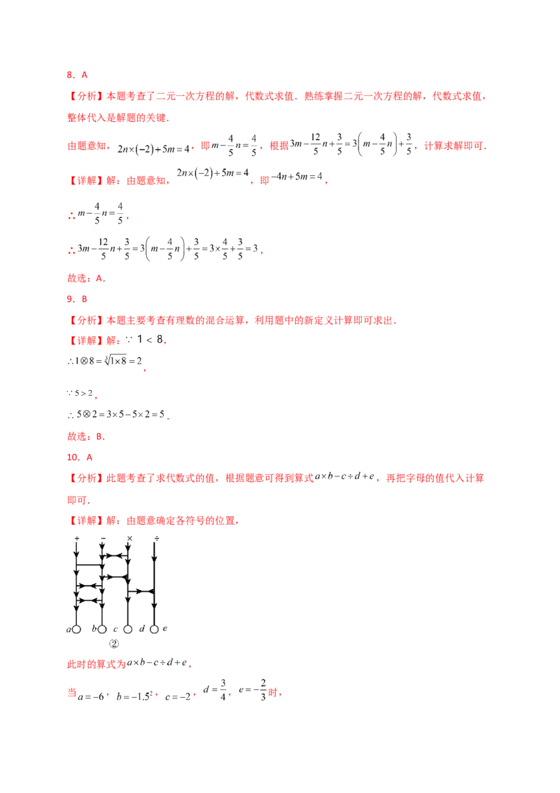 专题3.4代数式的值（精选精练）（专项练习）-（人教版）_初中数学_七年级数学上册（人教版）_专题突破练习-V4