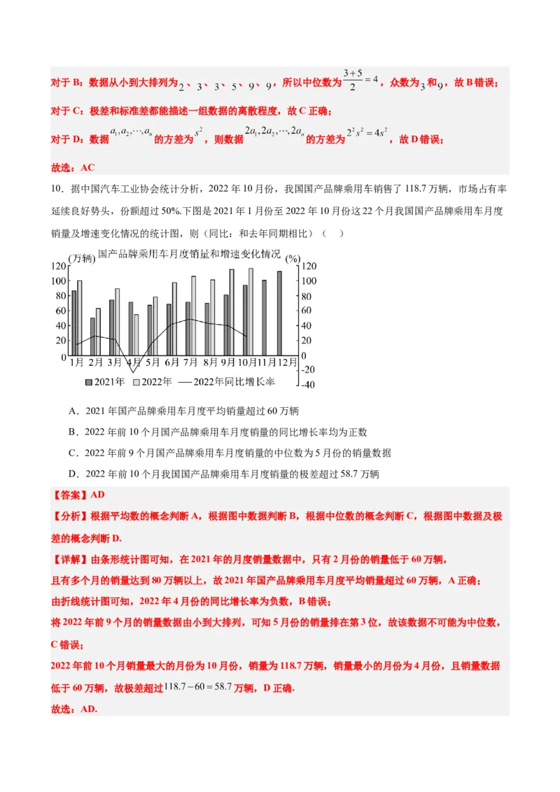 第48讲用样本估计总体（精讲）一轮复习讲义2024年高考数学高频考点题型归纳与方法总结（新高考通用）解析版_2.2025数学总复习_2024年新高考资料_1.2024一轮复习