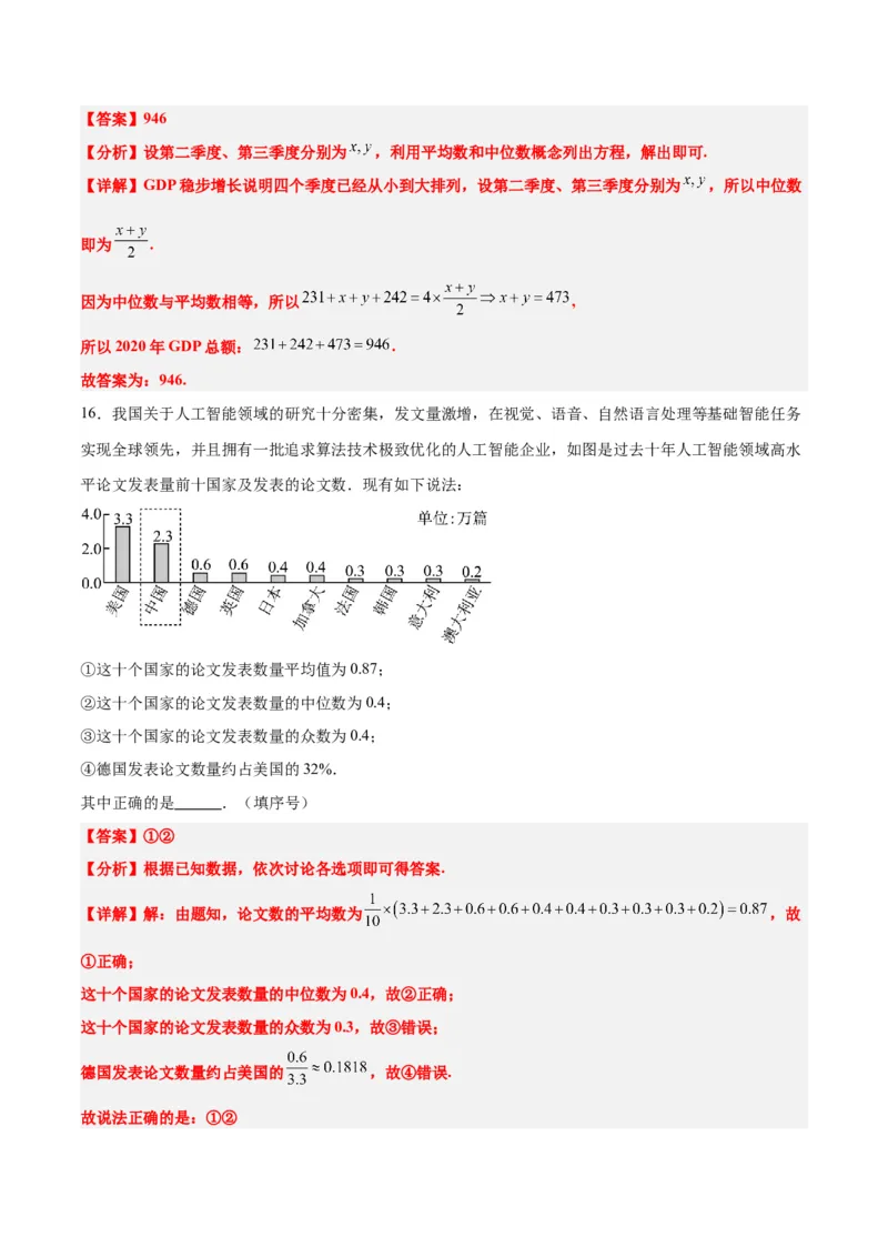 第48讲用样本估计总体（精讲）一轮复习讲义2024年高考数学高频考点题型归纳与方法总结（新高考通用）解析版_2.2025数学总复习_2024年新高考资料_1.2024一轮复习
