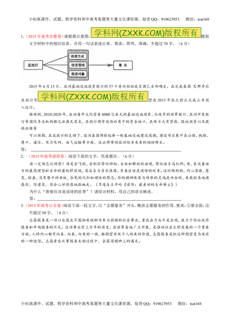 专题05扩展或压缩语段-3年高考2年模拟1年原创备战2017高考精品系列之语文（原卷版）_高语_1高中语文_2017年高考语文3年高考2年模拟1年原创（全套打包36份）