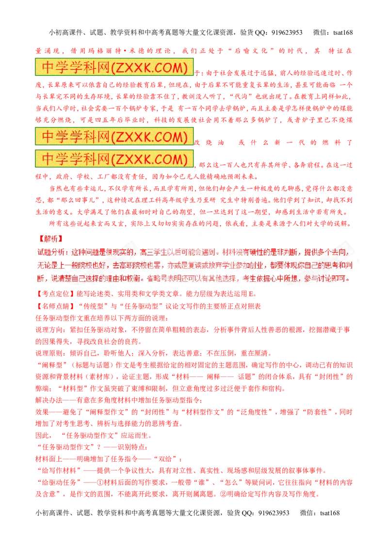 专题20写作之议论文（测）-2017年高考语文二轮复习讲练测（解析版）_高语_1高中语文_2017年高考语文二轮复习讲练测（全套打包120份）