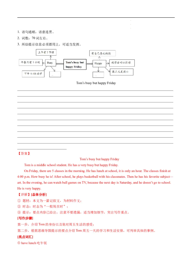 寒假作业12书面表达特训（教师版）-2025年七年级英语寒假衔接_新人教版7下英语学习资料包_13.寒假班预习专项讲义_01-25春人教版英语七年级年级下册寒假衔接训练提升作业