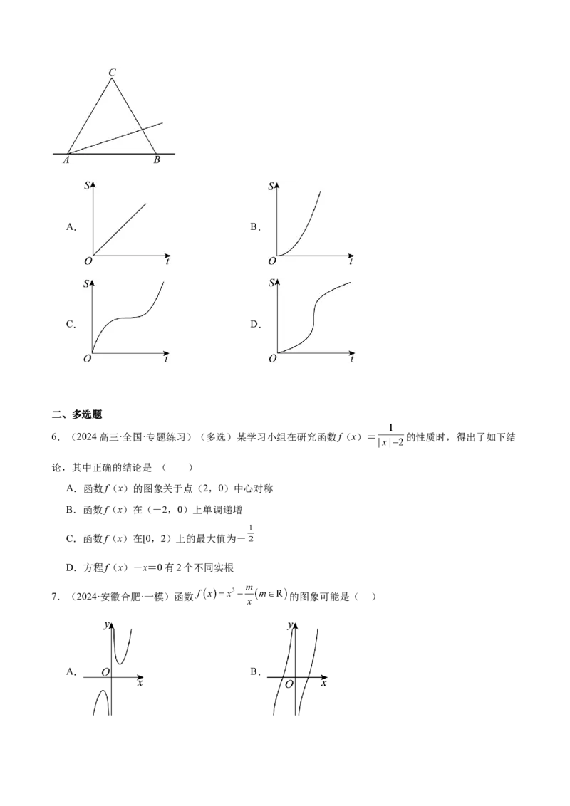 第12练函数的图像（精练：基础+重难点）-2025年高考数学一轮复习讲义及高频考点归纳与方法总结（新高考通用）原卷版_2.2025数学总复习_2025年新高考资料_一轮复习