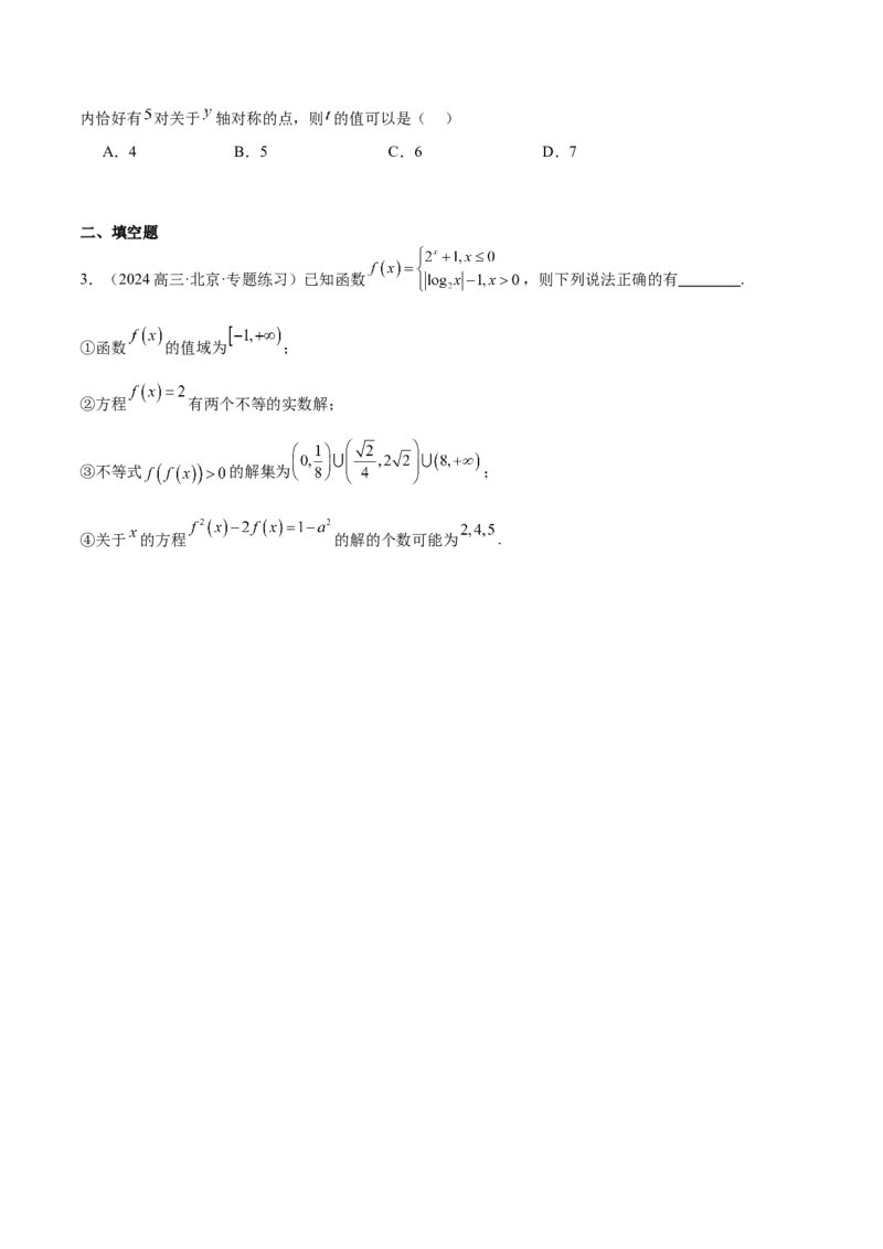 第12练函数的图像（精练：基础+重难点）-2025年高考数学一轮复习讲义及高频考点归纳与方法总结（新高考通用）原卷版_2.2025数学总复习_2025年新高考资料_一轮复习