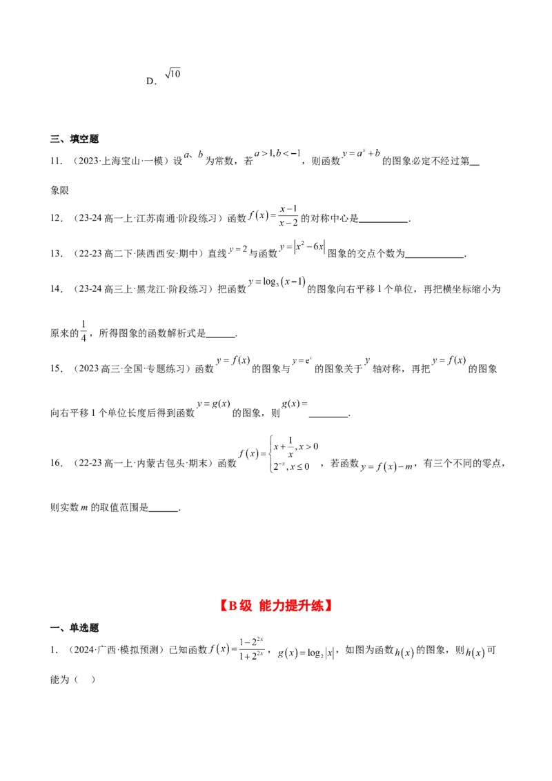 第12练函数的图像（精练：基础+重难点）-2025年高考数学一轮复习讲义及高频考点归纳与方法总结（新高考通用）原卷版_2.2025数学总复习_2025年新高考资料_一轮复习