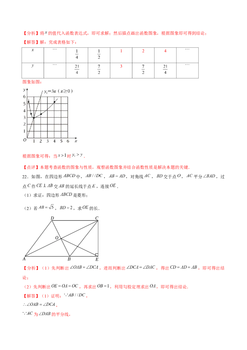 人教版初中数学下学期期末模拟试卷2.（教师版）_初中数学_八年级数学下册（人教版）_常见题型通关讲解练-V3