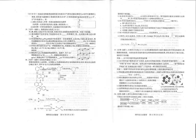 2023届四川省凉山州高中毕业班第一次诊断性检测理科综合试题_05高考化学_高考模拟题_全国课标版_2023届四川省凉山州高中毕业班第一次诊断性检测理综