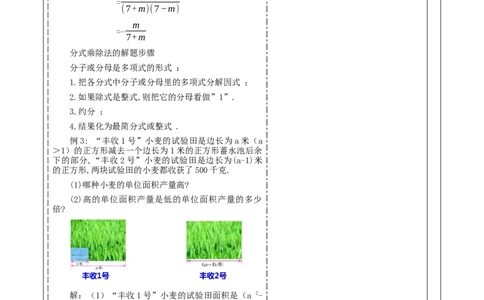 《15.2.1分式的乘除》教学设计_初中数学人教版_8上-初中数学人教版_旧版_01课件+教案（配套）_课件+教案大单元教学_15.2.1.1分式的乘除课件（28张PPT）+教案+大单元教学设计