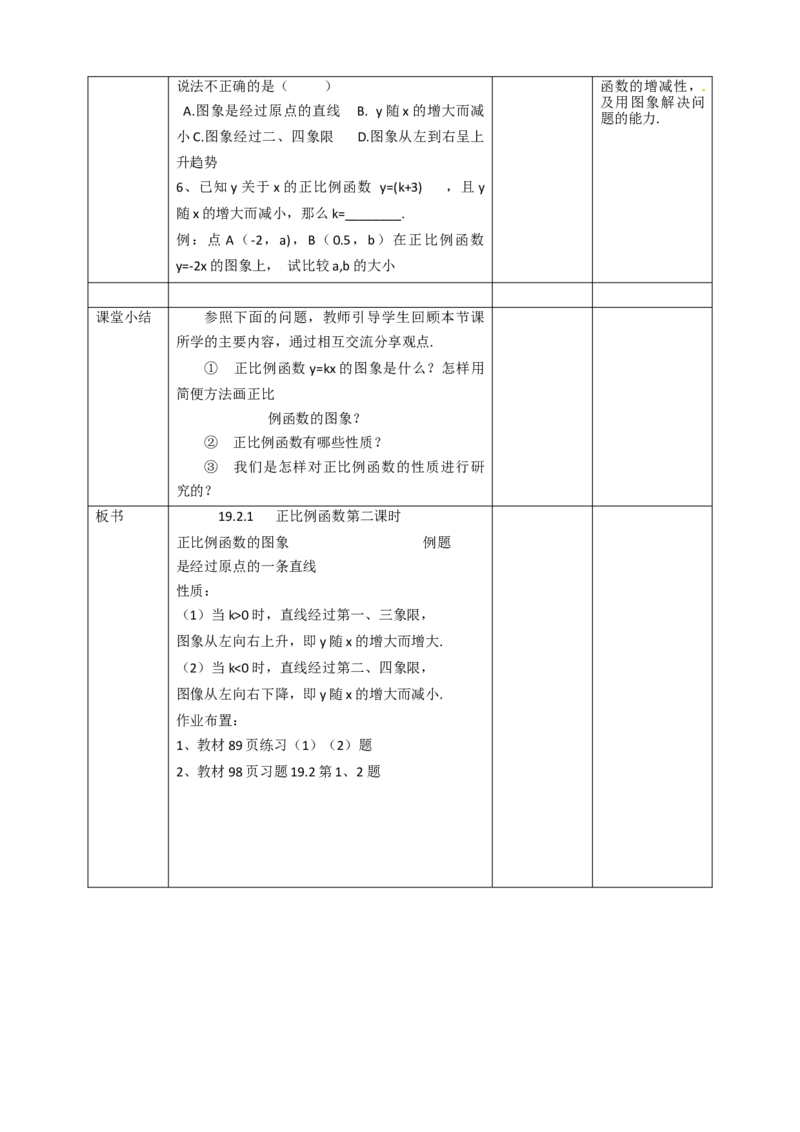 19.2.1正比例函数第二课时教案_初中数学人教版_八年级数学下册_保存转存之后查看(1)_8下-初中数学人教版（2026春新版持续更新）_旧版-可参考_01课件+教案（配套）_课件+教案（配套）