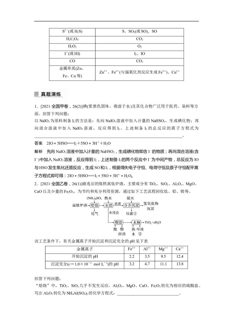 2023年高考化学二轮复习（新高考版）第1部分专题突破专题5　题型专攻1　&ldquo;陌生情景下&rdquo;方程式的书写_05高考化学_新高考复习资料_2023年新高考资料_二轮复习
