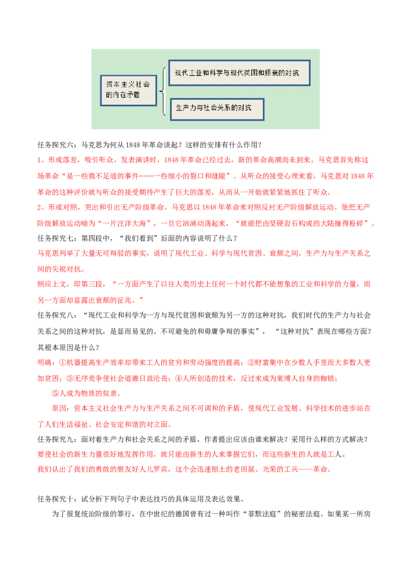 第10.1课在《人民报》创刊纪念会上的演说（教师版）_高语_高中语文_必修下册_同步讲义