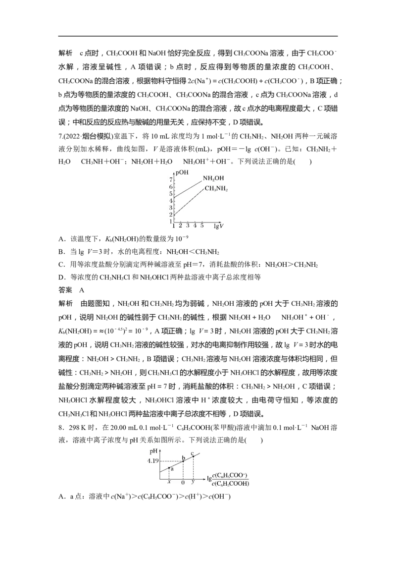 2023年高考化学一轮复习（全国版）第8章专项特训7　滴定过程的曲线分析_05高考化学_通用版（老高考）复习资料_2023年复习资料_一轮复习_2023年高考化学一轮复习讲义+课件（全国版）