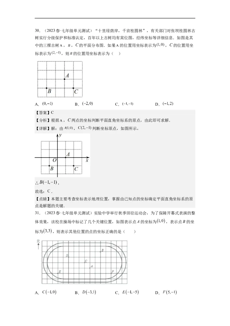 7.2坐标方法的简单应用（解析版）_初中数学人教版_7下-初中数学人教版_7下-初中数学人教版（旧版）赠送_07专项讲练_7.2坐标方法的简单应用