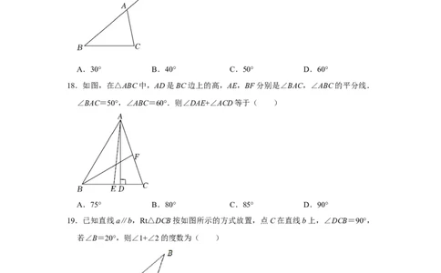 专项01三角形基础分类巩固训练（原卷版）_初中数学人教版_8上-初中数学人教版_旧版_07专项讲练_高分突破必练专题八年级数学上册（人教版）
