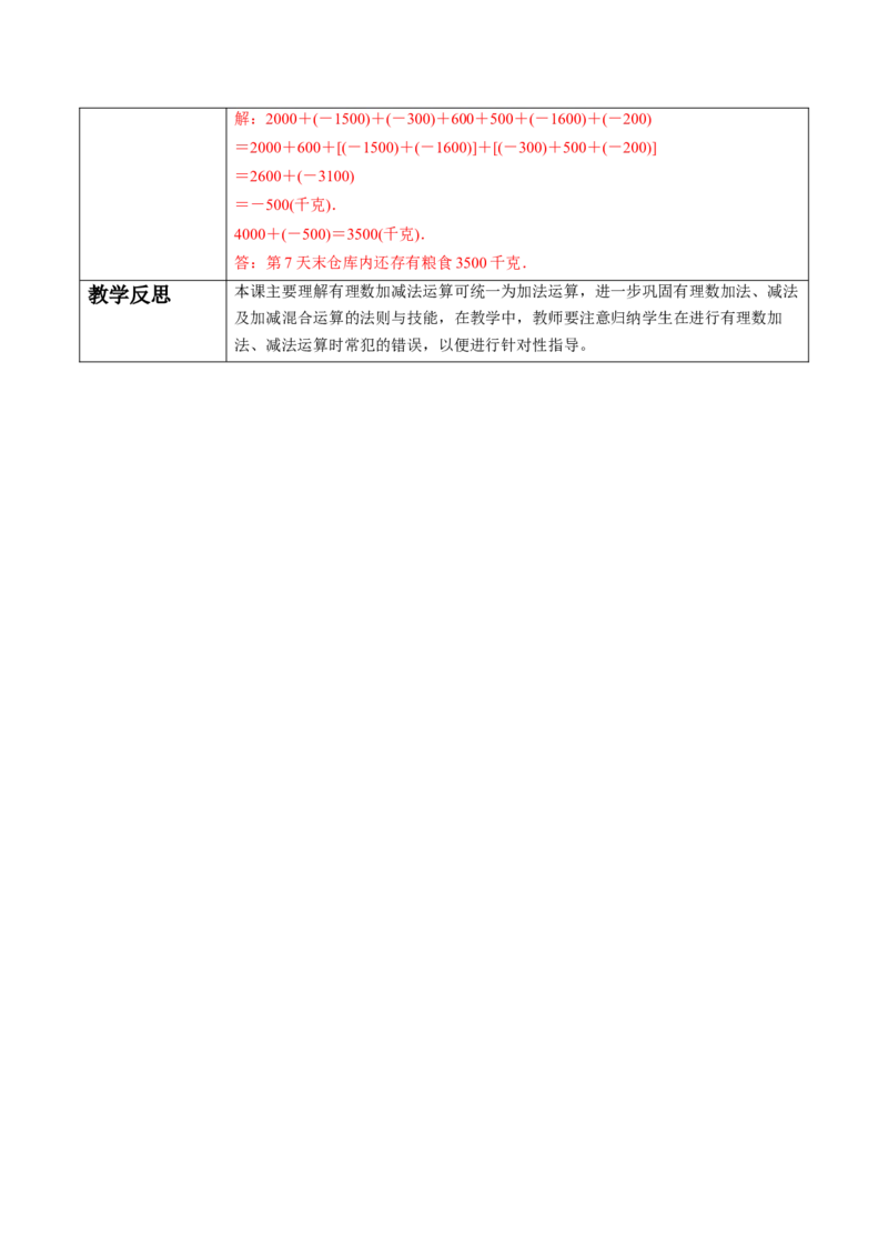 2.1.2有理数的减法（第二课时）-教案_初中数学人教版_7上-初中数学人教版_7上-初中数学人教版（新版）_01课件+教案+练习（大单元设计）_教案