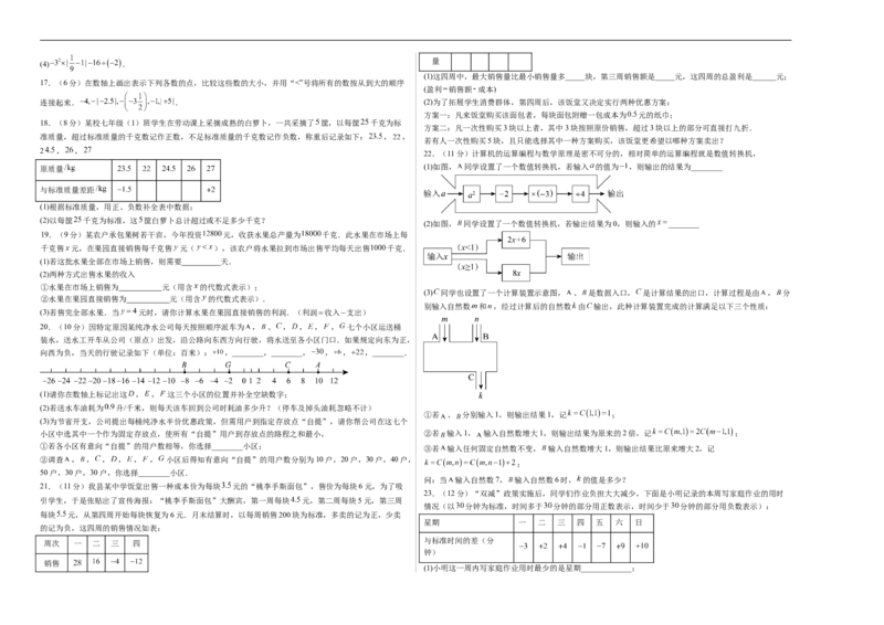 七年级数学期中模拟卷（考试版A3）测试范围：人教版2024七年级上册1.1-3.2（全国通用）_初中数学人教版_7上-初中数学人教版_7上-初中数学人教版（新版）_06习题试卷_期中试卷