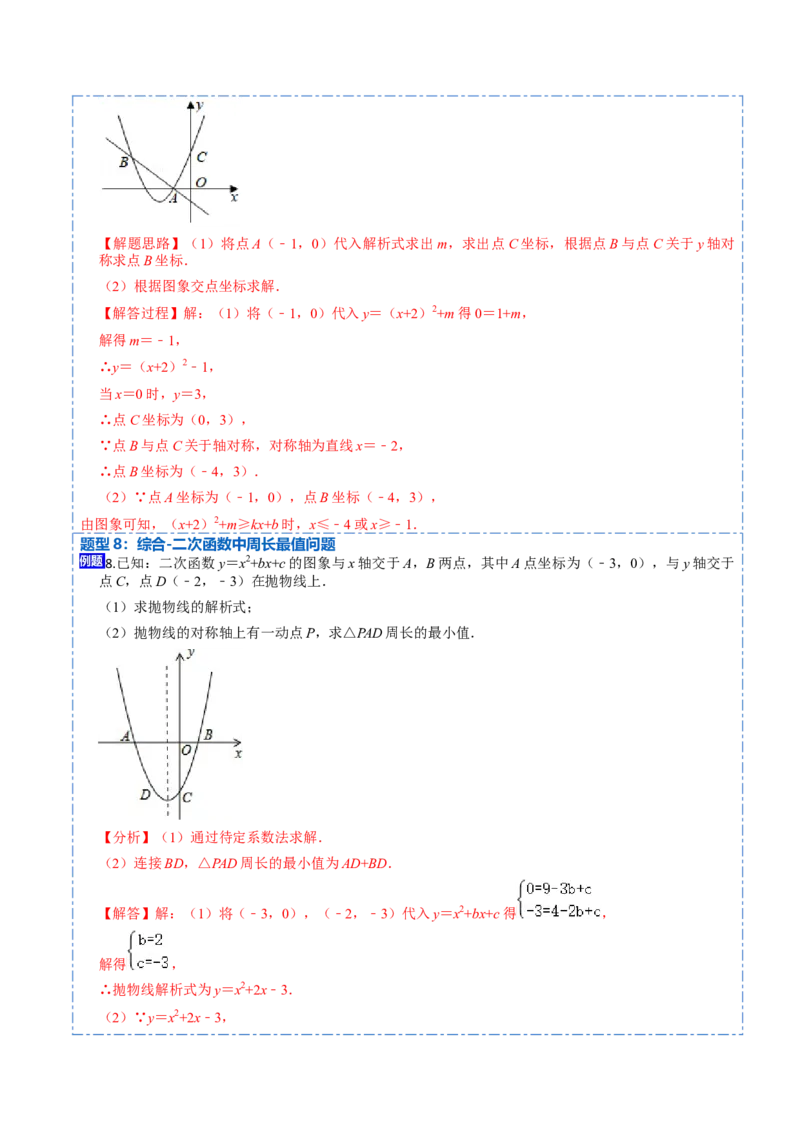 22.2用函数观点看一元二次方程(讲+练)10种题型-2023考点题型精讲（解析版）_初中数学人教版_9上-初中数学人教版_07专项讲练_重要笔记九年级数学上册重要考点精讲精练(人教版)