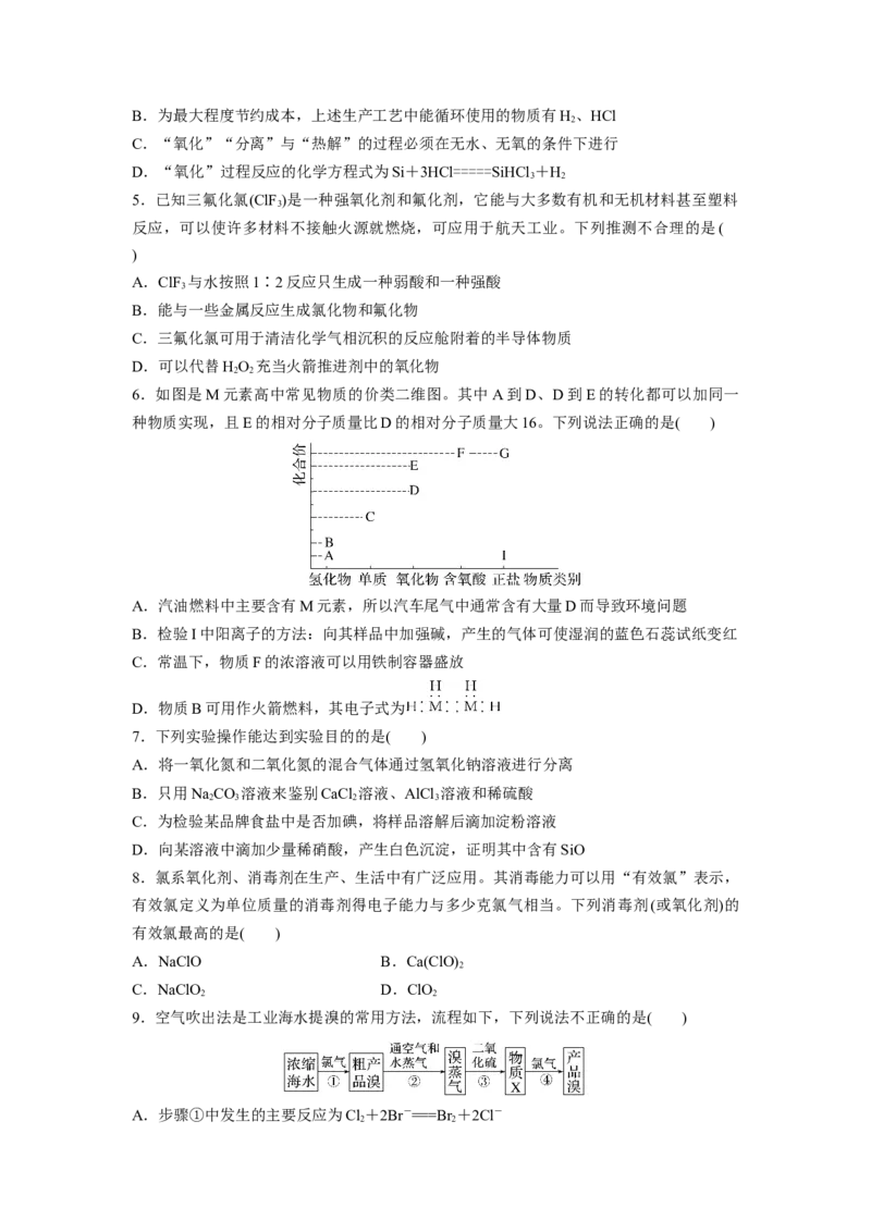 2023届高考化学一轮复习单元检测六　非金属及其化合物（word版含解析）_05高考化学_通用版（老高考）复习资料_2023年复习资料_一轮复习