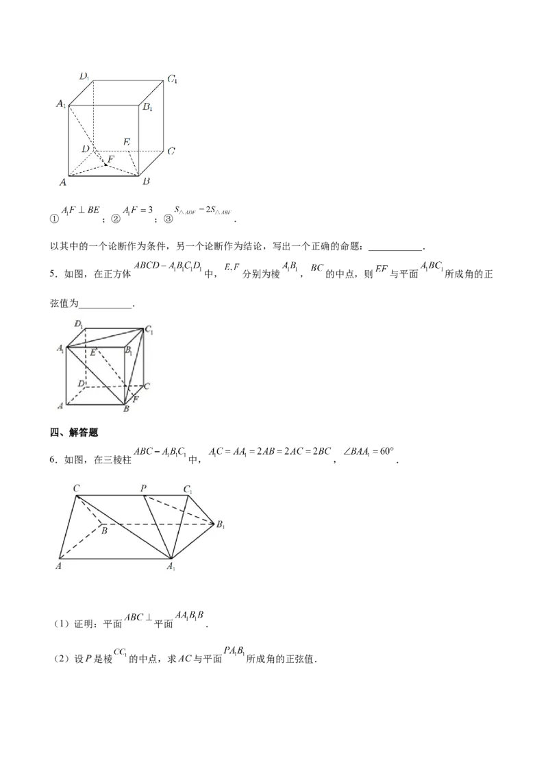 第二十一讲空间向量在立体几何中的应用原卷版_2.2025数学总复习_2023年新高考资料_二轮复习_2023年高考数学考点二轮复习讲义（新高考专用）