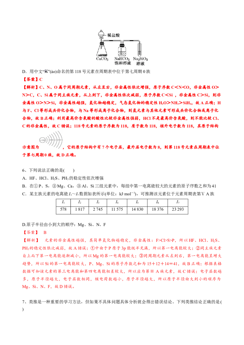 01考点四元素周期律（教师版）_05高考化学_2025年新高考资料_一轮复习_2025年高考化学一轮复习基础知识讲义（新高考通用）（完结）_专题四结构与性质