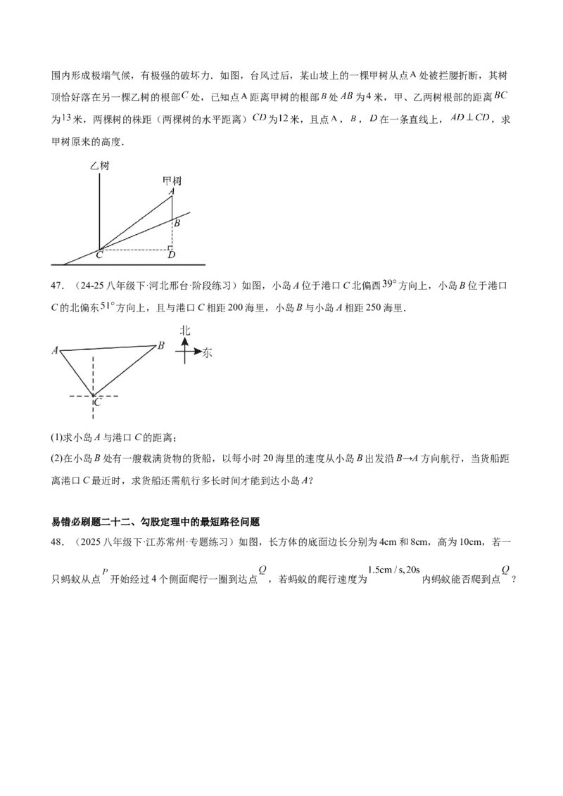 期中重难点真题特训之易错必刷题型（86题39个考点）（学生版）_初中数学_八年级数学下册（人教版）_重难点专题提升-V7_2025版