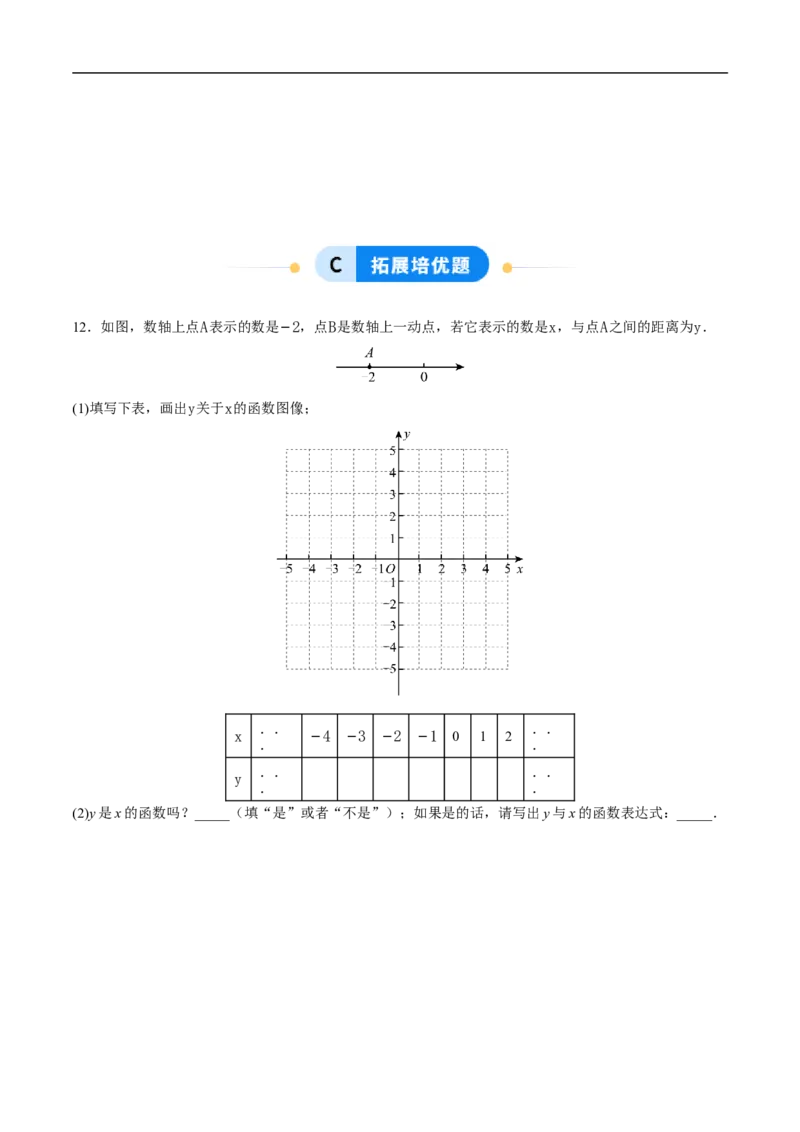 22.2函数的表示（第3课时）（分层作业）原卷版_初中数学人教版_八年级数学下册_保存转存之后查看(1)_2026春季新版-持续更新中_第三套-东方_4分层作业