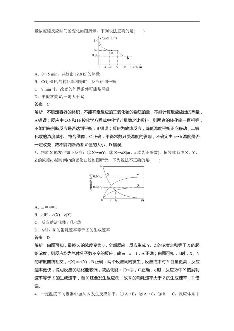 2023年高考化学二轮复习（新高考版）第3部分考前特训特色练10　化学反应速率与化学平衡_05高考化学_新高考复习资料_2023年新高考资料_二轮复习