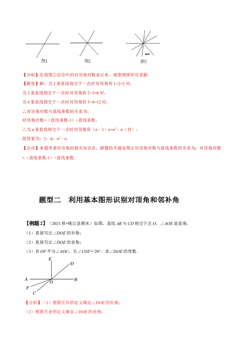 5.1相交线-题型&middot;技巧培优系列2022-2023学年七年级数学下册同步精讲精练(人教版)（解析版）_初中数学人教版_7下-初中数学人教版_7下-初中数学人教版（旧版）赠送_07专项讲练