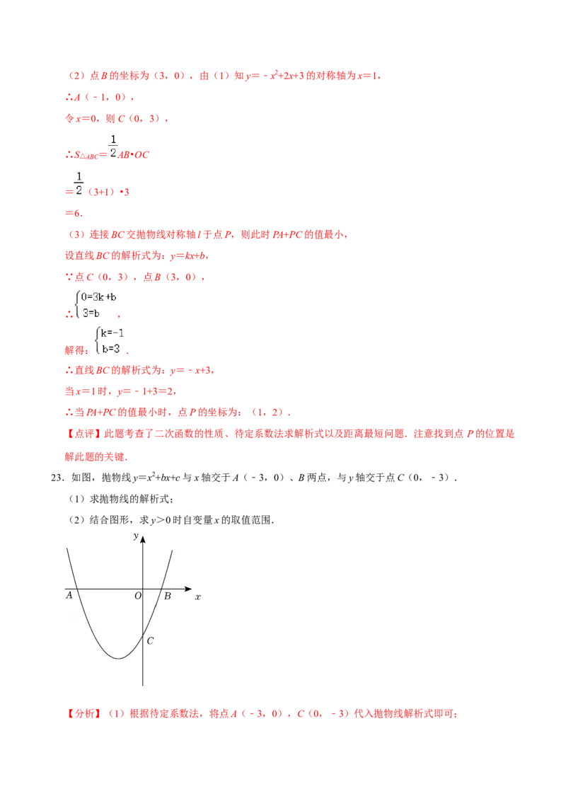 22.3.1二次函数专项训练（1）图像、待定系数法及不等式问题（40题）-2023考点题型精讲（解析版）_初中数学人教版_9上-初中数学人教版_07专项讲练