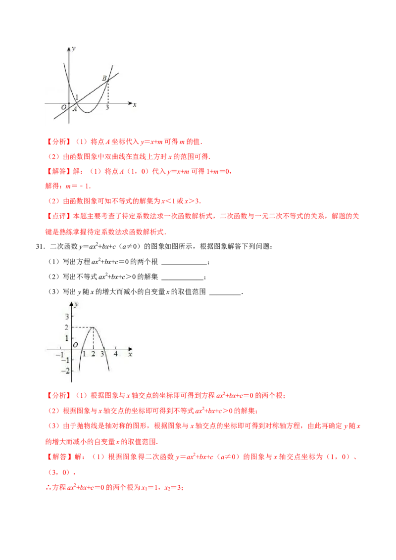 22.3.1二次函数专项训练（1）图像、待定系数法及不等式问题（40题）-2023考点题型精讲（解析版）_初中数学人教版_9上-初中数学人教版_07专项讲练