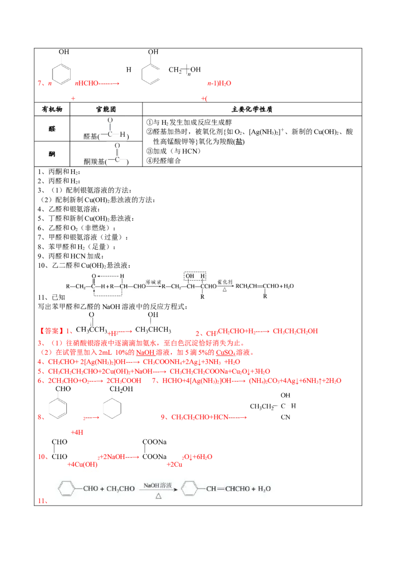 02考点十一有机反应方式式基础训练（解析版）_05高考化学_2025年新高考资料_一轮复习_2025年高考化学一轮复习基础知识讲义（新高考通用）（完结）_专题二有机化学