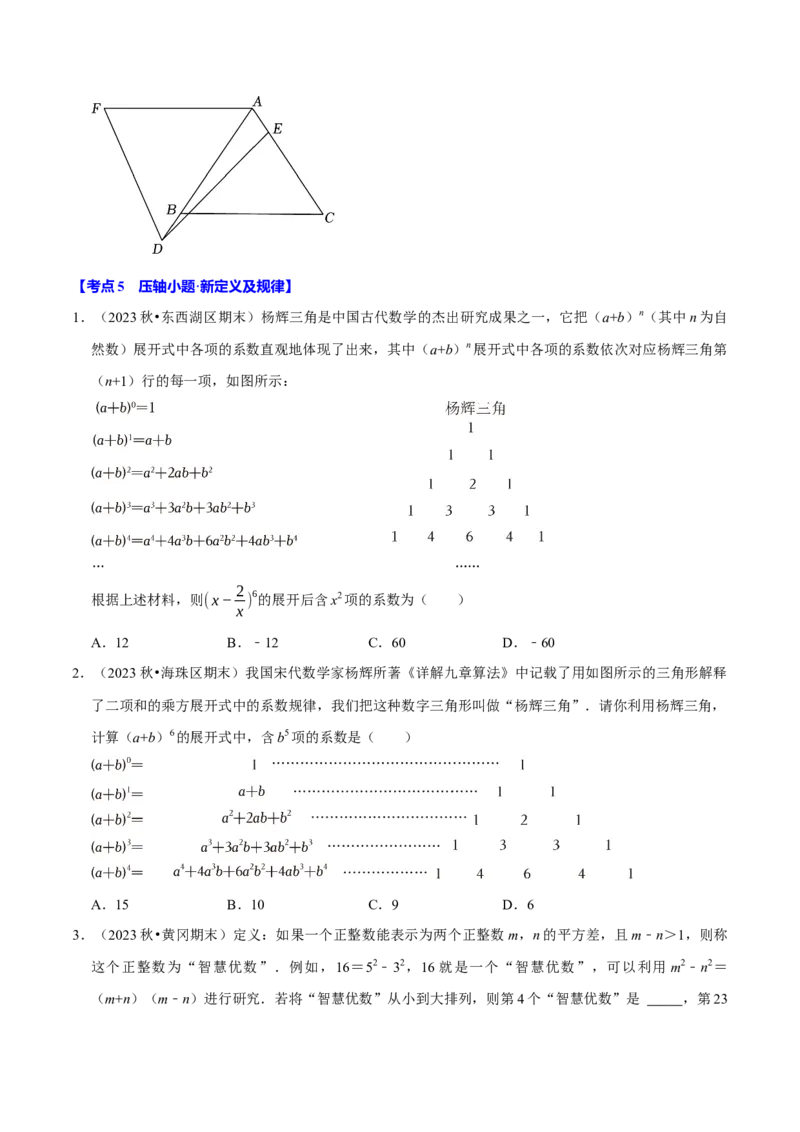 八年级数学上册期末复习压轴题9个必考点（必考点分类集训）（人教版）（学生版）_初中数学_八年级数学上册（人教版）_考点分类必刷题-U181