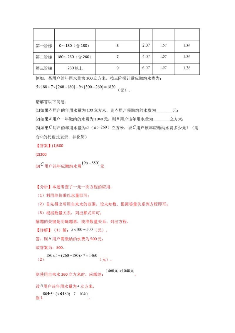 3.4实际问题与一元一次方程（解析版）_初中数学人教版_7上-初中数学人教版_7上-初中数学人教版（旧版）赠送_07专项讲练_划重点2023-2024学年七年级数学上册同步讲与练（人教版）