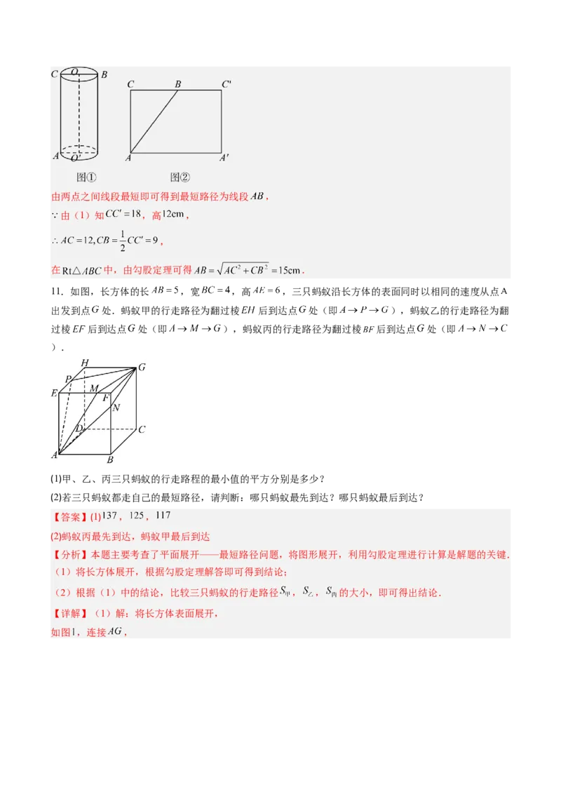 专题02利用勾股定理求最短路径问题（4大题型）（专项训练）（解析版）_初中数学人教版_八年级数学下册_保存转存之后查看(1)_2026春季新版-持续更新中_第二套-知_06试题_专项训练