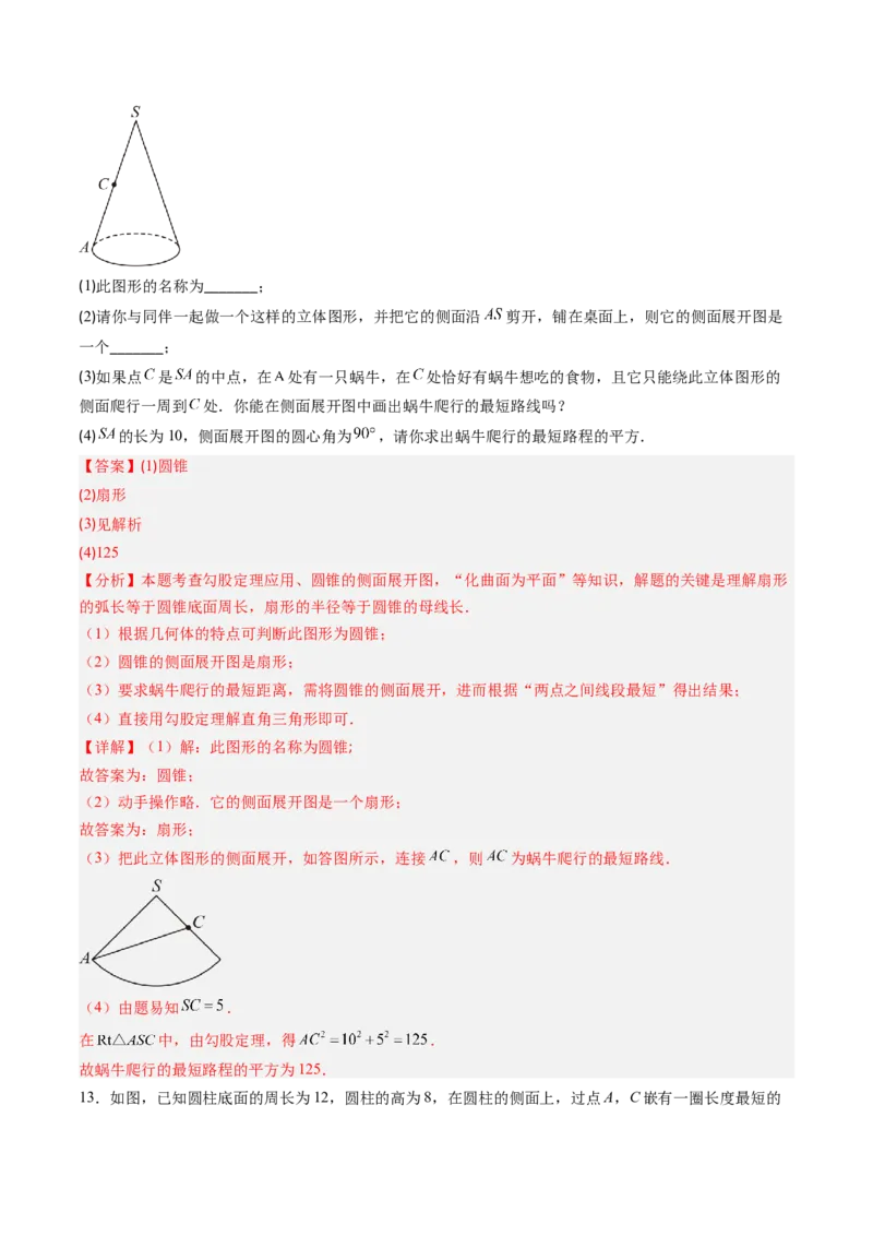专题02利用勾股定理求最短路径问题（4大题型）（专项训练）（解析版）_初中数学人教版_八年级数学下册_保存转存之后查看(1)_2026春季新版-持续更新中_第二套-知_06试题_专项训练