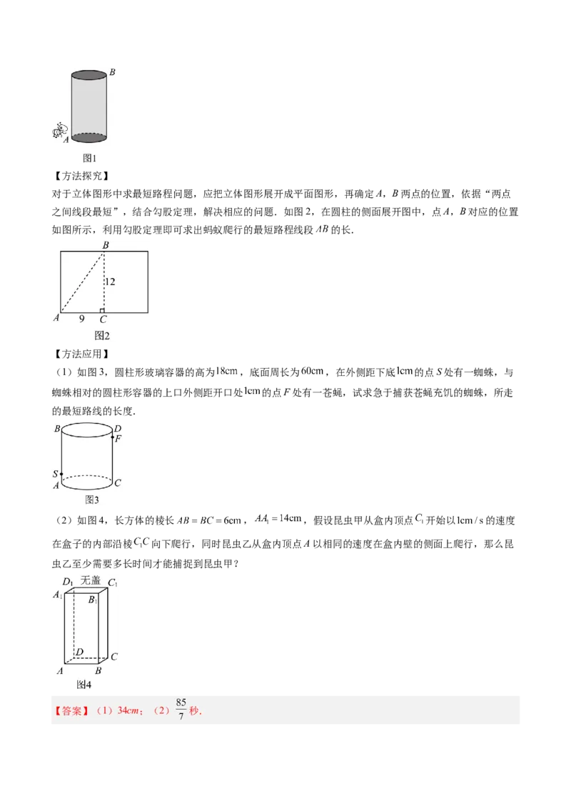 专题02利用勾股定理求最短路径问题（4大题型）（专项训练）（解析版）_初中数学人教版_八年级数学下册_保存转存之后查看(1)_2026春季新版-持续更新中_第二套-知_06试题_专项训练