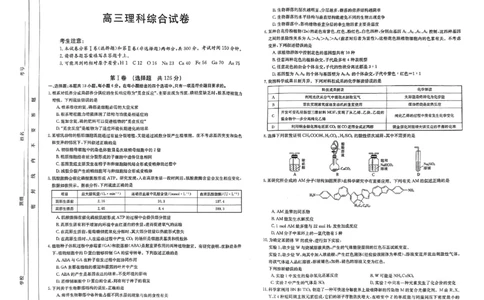 2023届陕西高三1月金太阳联考（脚标◇）理综_05高考化学_高考模拟题_全国课标版