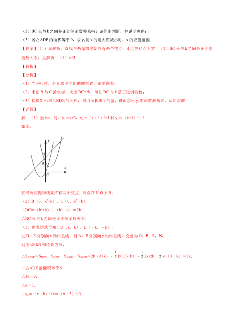 初中数学同步9年级上册10课二次函数y=ax2与y=a(x-h)2+k的图像与性质(共33页)（教师版）_初中数学_九年级数学上册（人教版）_讲义