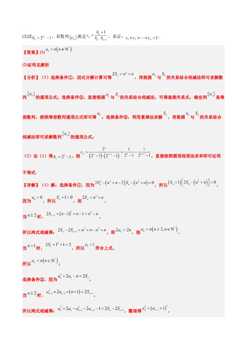 素养拓展21数列中的结构不良问题（精讲+精练）一轮复习讲义2024年高考数学高频考点题型归纳与方法总结（新高考通用）解析版_2.2025数学总复习_2024年新高考资料_1.2024一轮复习