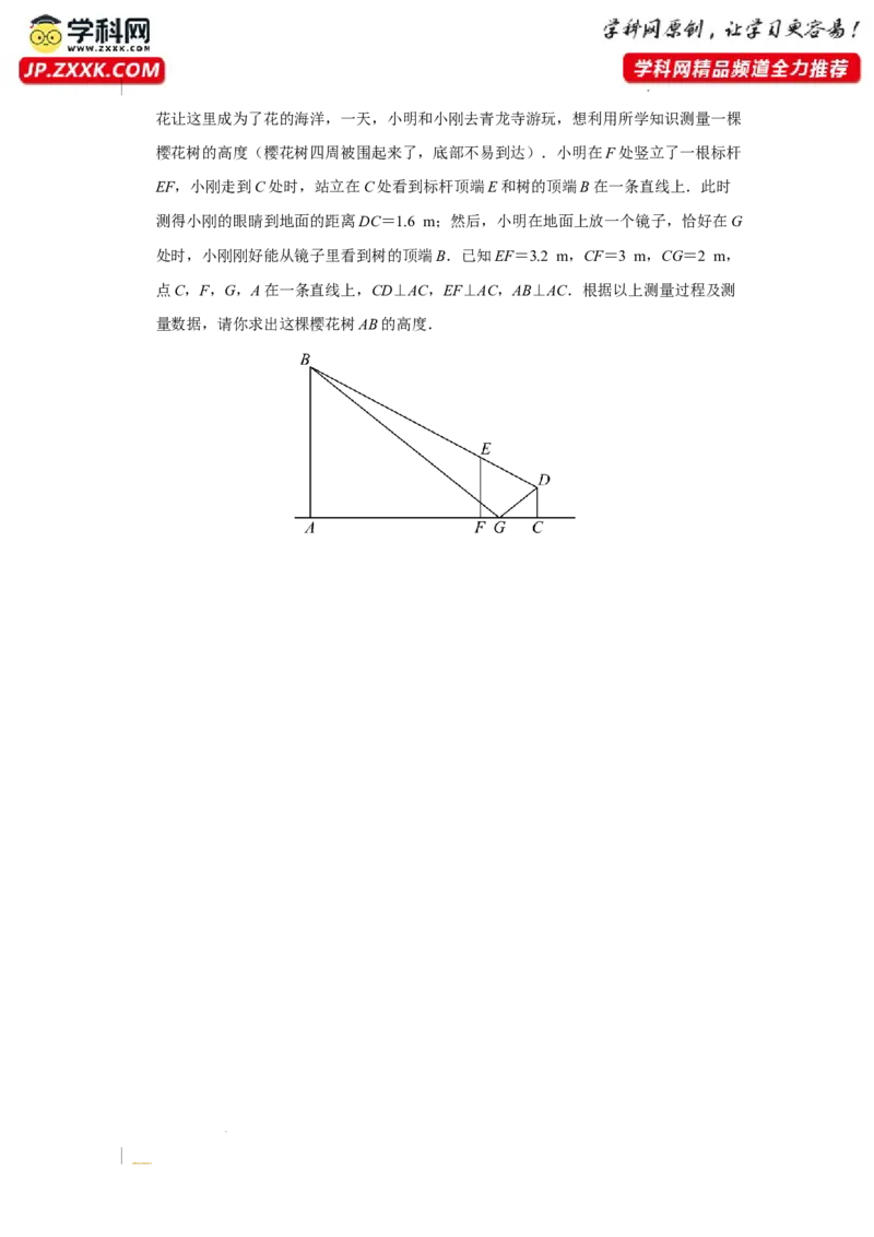 27.2[练习&middot;素能拓展]相似三角形（第10课时）_初中数学人教版_9下-初中数学人教版_01课件+教案（配套）_课件+教案+分层作业（2024）_分层作业_27.2相似三角形（第10课时）（分层作业）