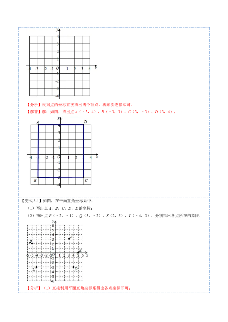 7.1平面直角坐标系（解析版）_初中数学人教版_7下-初中数学人教版_7下-初中数学人教版（旧版）赠送_07专项讲练_重要笔记2022-2023学年七年级数学下册重要考点精讲精练（人教版）