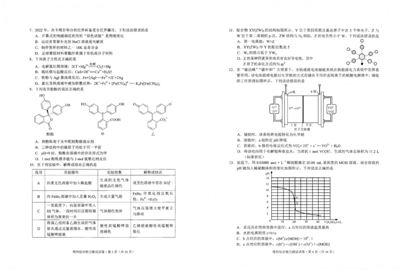 2023届云南省昆明市三诊一模高三复习教学质量检测理科综合试卷公众号：一枚试卷君_05高考化学_高考模拟题_新高考_2023届云南省昆明市高三&ldquo;三诊一模&rdquo;理综