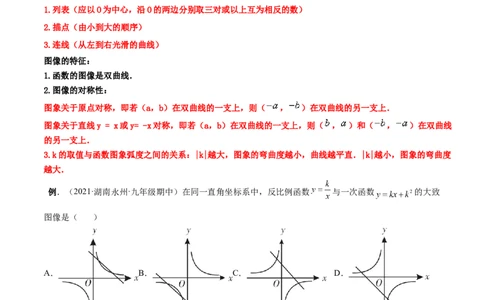 专题01反比例函数的概念、图像和性质（热考题型）-原卷版_初中数学人教版_9下-初中数学人教版_07专项讲练_一题三变系列2022-2023学年九年级数学下册重要考点题型精讲精练(人教版)