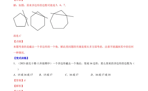 专题03多边形及其内角和(解析版)（重点突围）-2023年八上重难点专题提优训练（人教版）_初中数学人教版_8上-初中数学人教版_旧版_07专项讲练