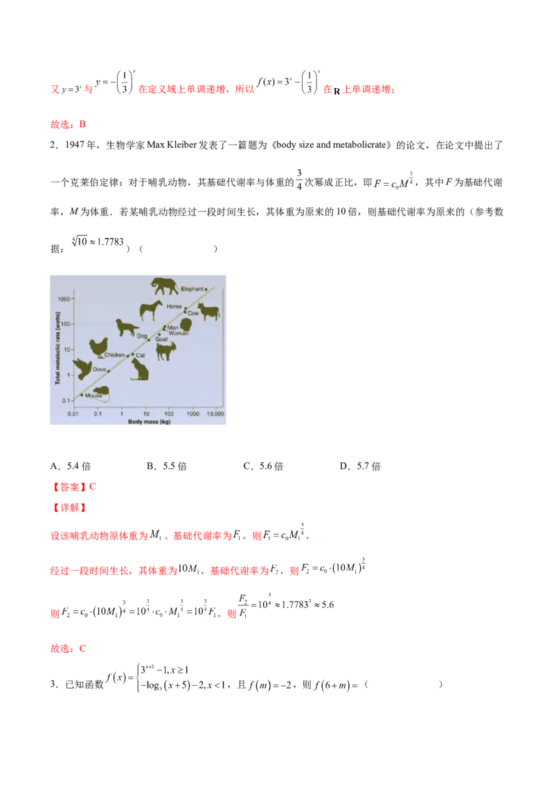 第六讲基本初等函数解析版_2.2025数学总复习_2023年新高考资料_二轮复习_2023届高考数学二轮复习讲义（含解析）_2023届高考数学二轮复习讲义&mdash;&mdash;第六讲基本初等函数（含解析）
