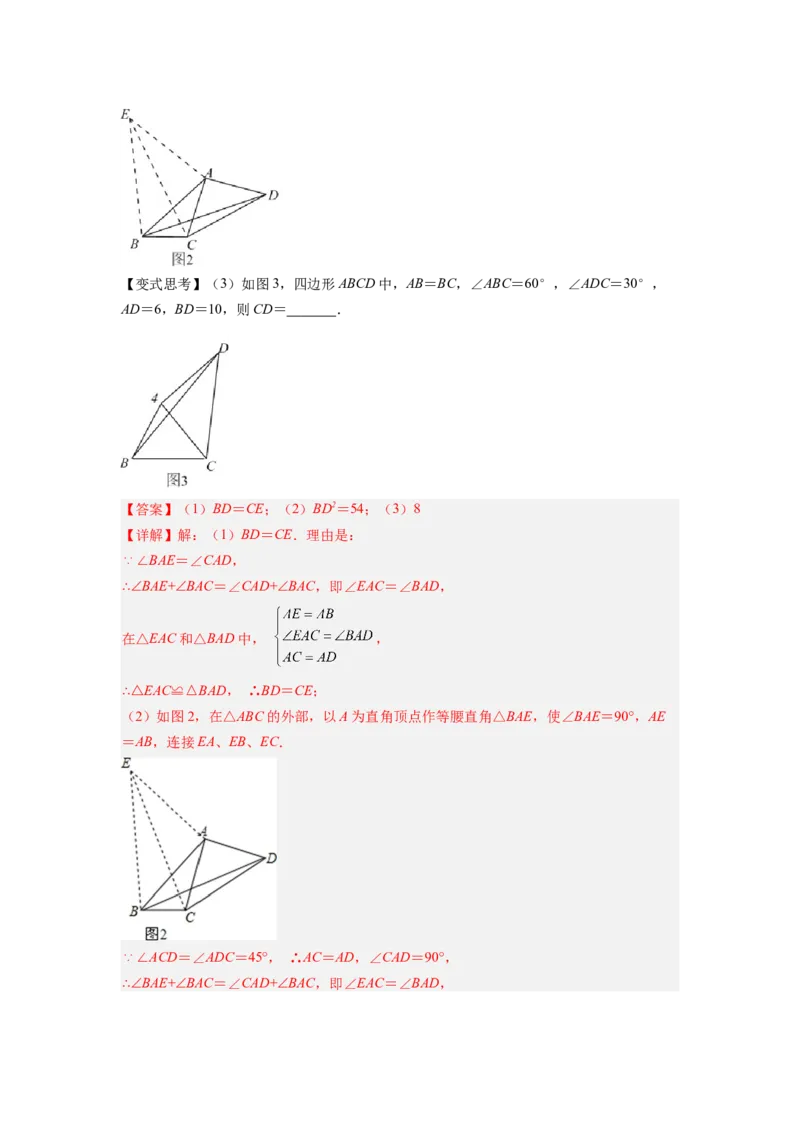 专题02手拉手模型（解析版）_初中数学人教版_8上-初中数学人教版_旧版_07专项讲练_八年级数学上册全等三角形基本模型探究（人教版）